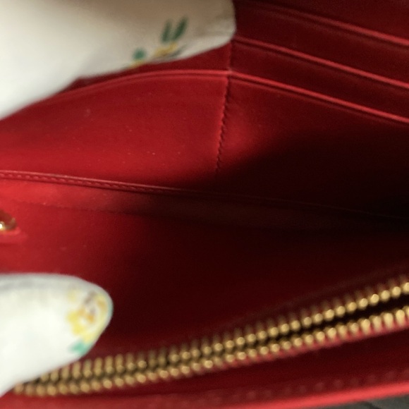 Prada Red Quilted Long Wallet with Attached ID Card Holder - Picture 10 of 16